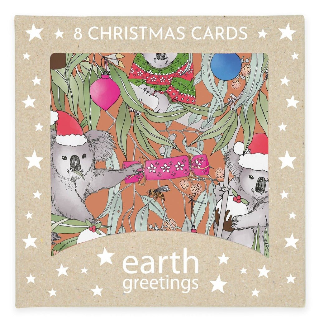 Earth Greetings Pack of 8 Christmas Cards - Magic Pudding