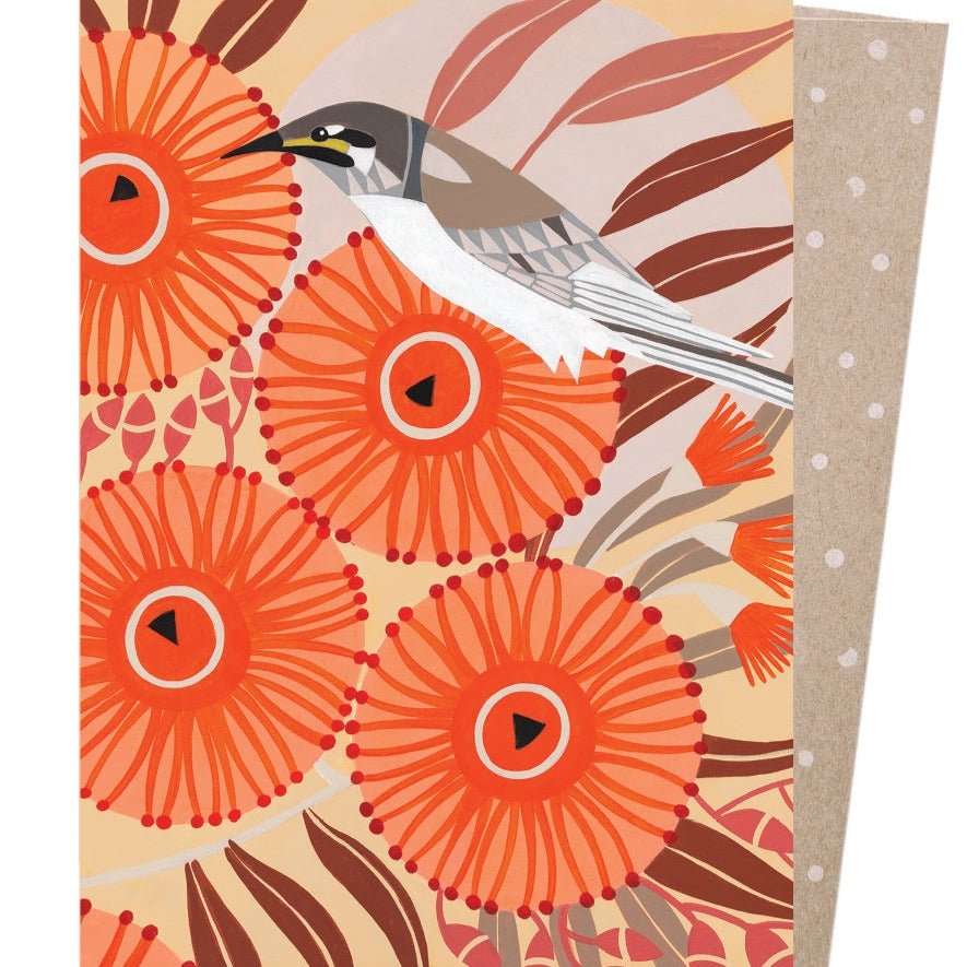 Earth Greetings - Greeting Card - Yellow Faced Honeyeater.