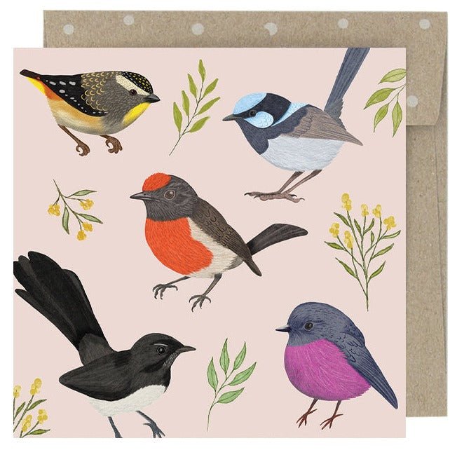 Earth Greetings Mini Card - Little Birdies.