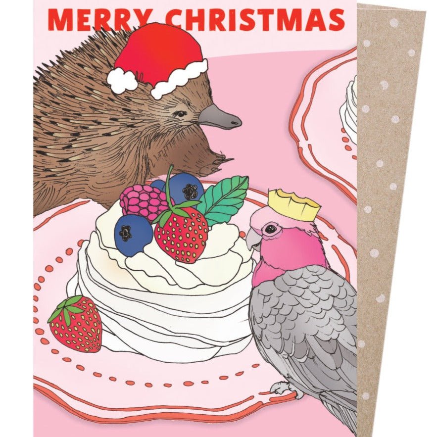 Earth Greetings Christmas Card - Christmas Dessert by Artist Victoria McGrane.