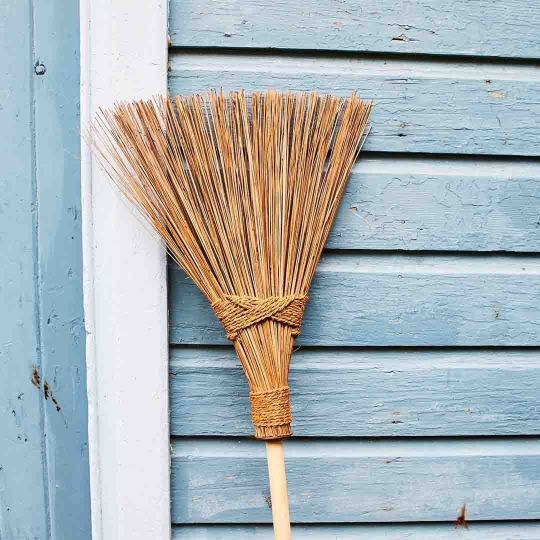 Palm Broom or Rake from Eco Max, Showing Detail of Head