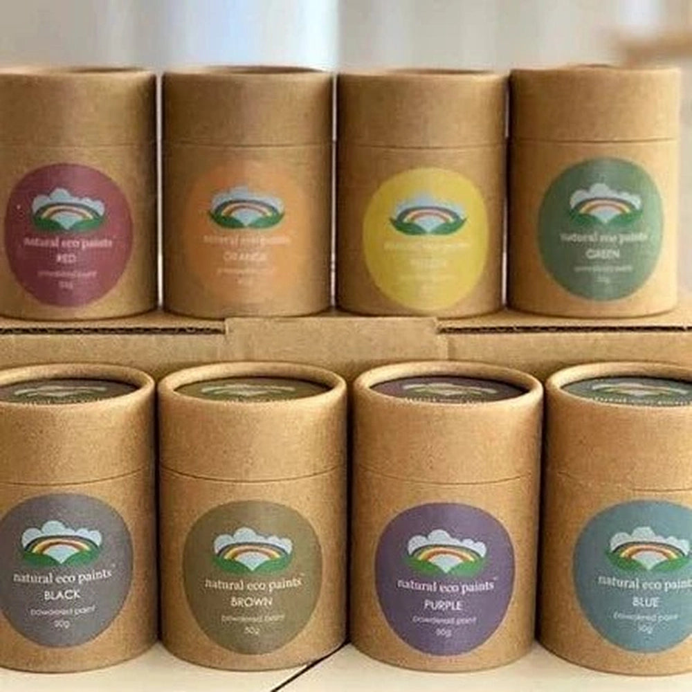 Natural Eco Paint Kit with 8 Paint Colours in Compostable Packaging