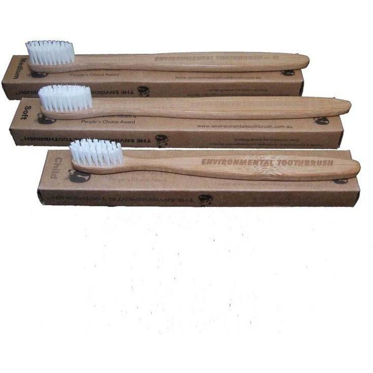 All 3 Varieties of Environmental Toothbrushes, on Packaging
