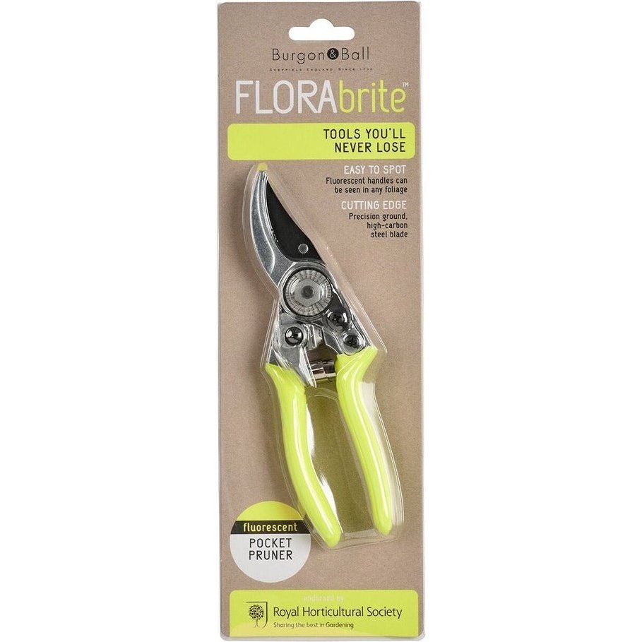 Florabrite Pocket Pruner by Burgon and Ball in Fluorescent Yellow