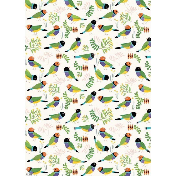 Earth Greetings Folded Wrap - Desert Finches