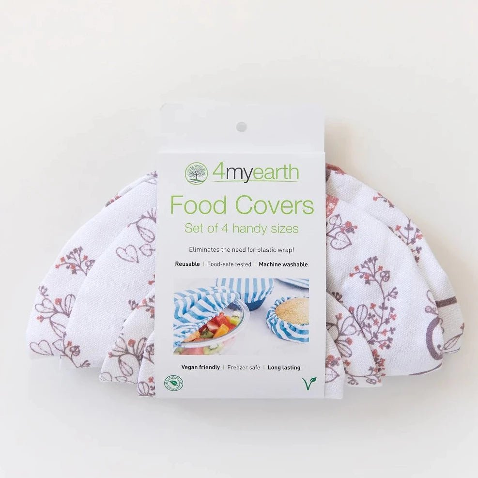 4MyEarth Set of 4 Food Covers in Autumn Birds Design, In Compostable Cardboard Packaging - Urban Revolution.