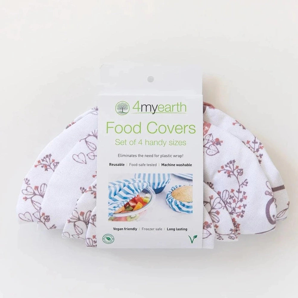 4MyEarth Set of 4 Food Covers in Autumn Birds Design, In Compostable Cardboard Packaging - Urban Revolution.