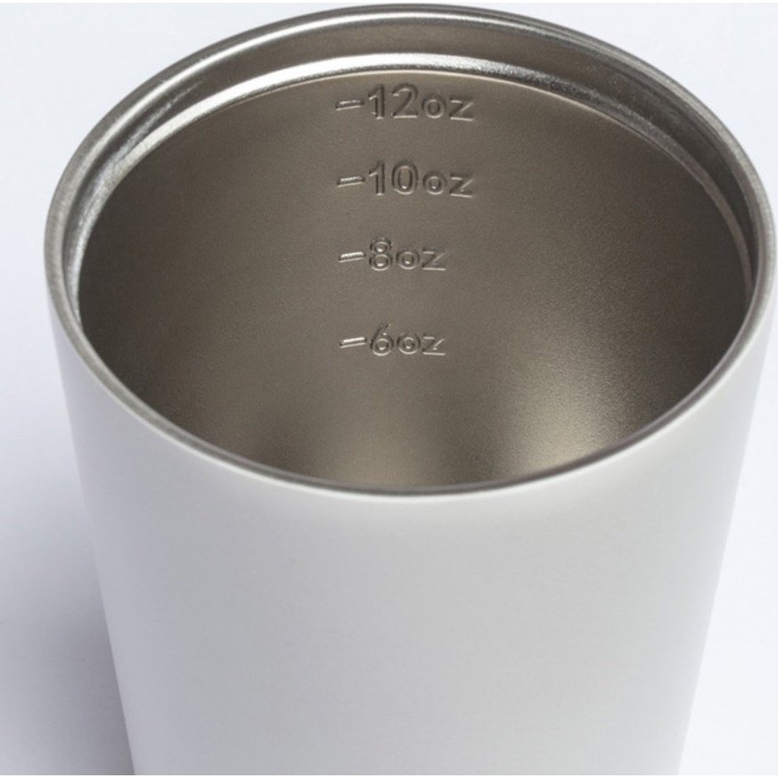 Interior of the The Camino Reusable Coffee Cup from Fressko, Showing Measurement Lines