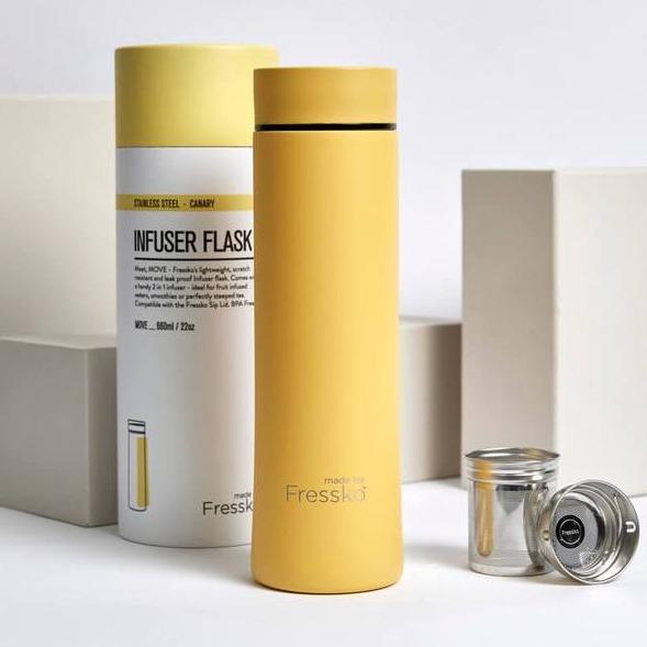 Fressko "Move" Insulated 660ml Flask with Infuser in Canary, Urban Revolution.
