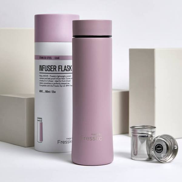Fressko &quot;Move&quot; Insulated 660ml Flask with Infuser in Lilac, Urban Revolution.