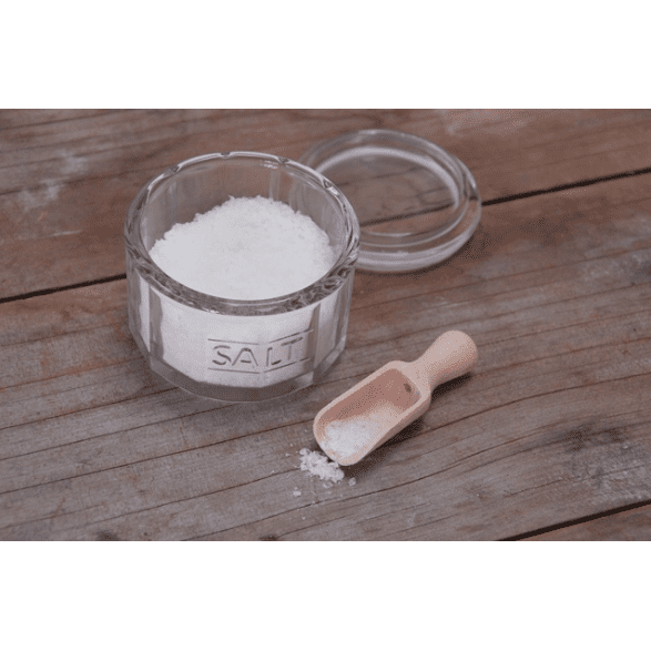 Glass Salt Pot With Wooden Scoop