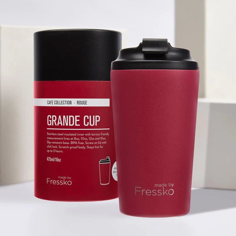 Grande Reusable Coffee Cup in Rouge by Fressko, Urban Revolution.