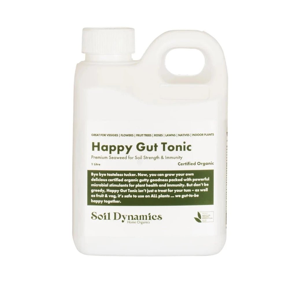 Happy Gut Tonic 1L Seaweed Fertiliser from Soil Dynamics, Urban Revolution.