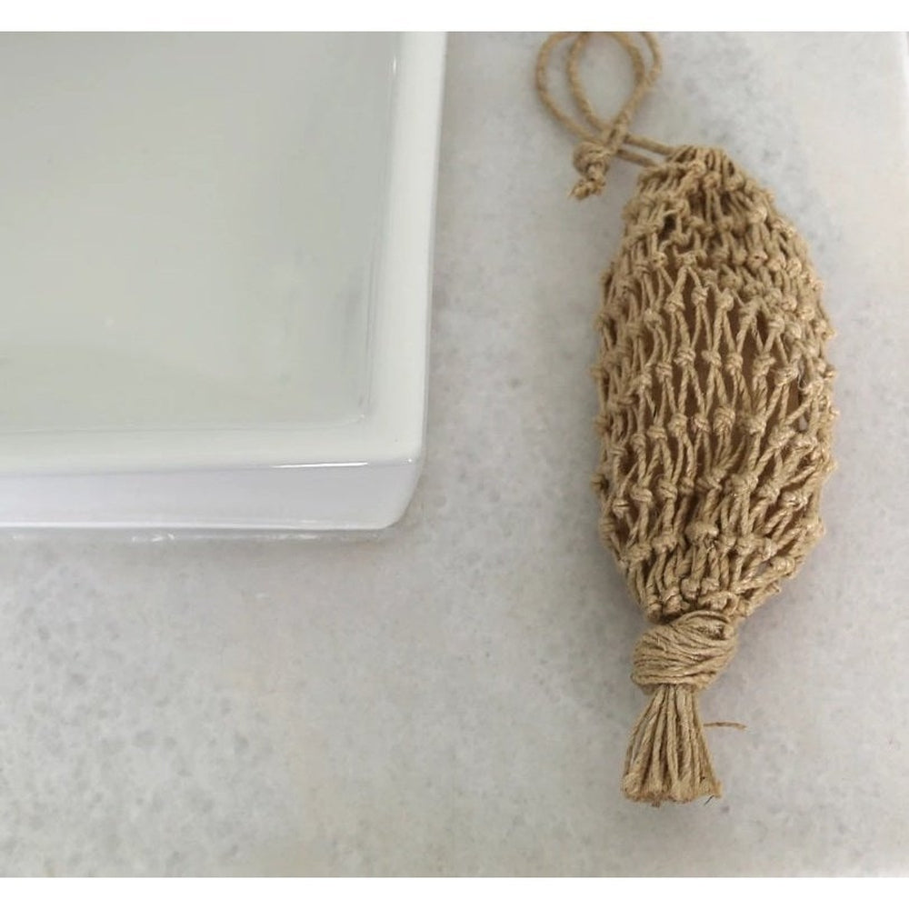 Hemp Macrame Garden/Laundry Soap Pouch