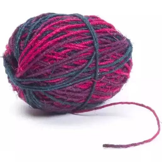 Fair Go Hemp Twine, 50m - Particoloured &quot;Jewel&quot; Magenta, Purple, Blue