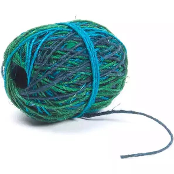 Fair Go Hemp Twine, 50m - Particoloured &quot;Ocean&quot; Turquoise, Green, Blue