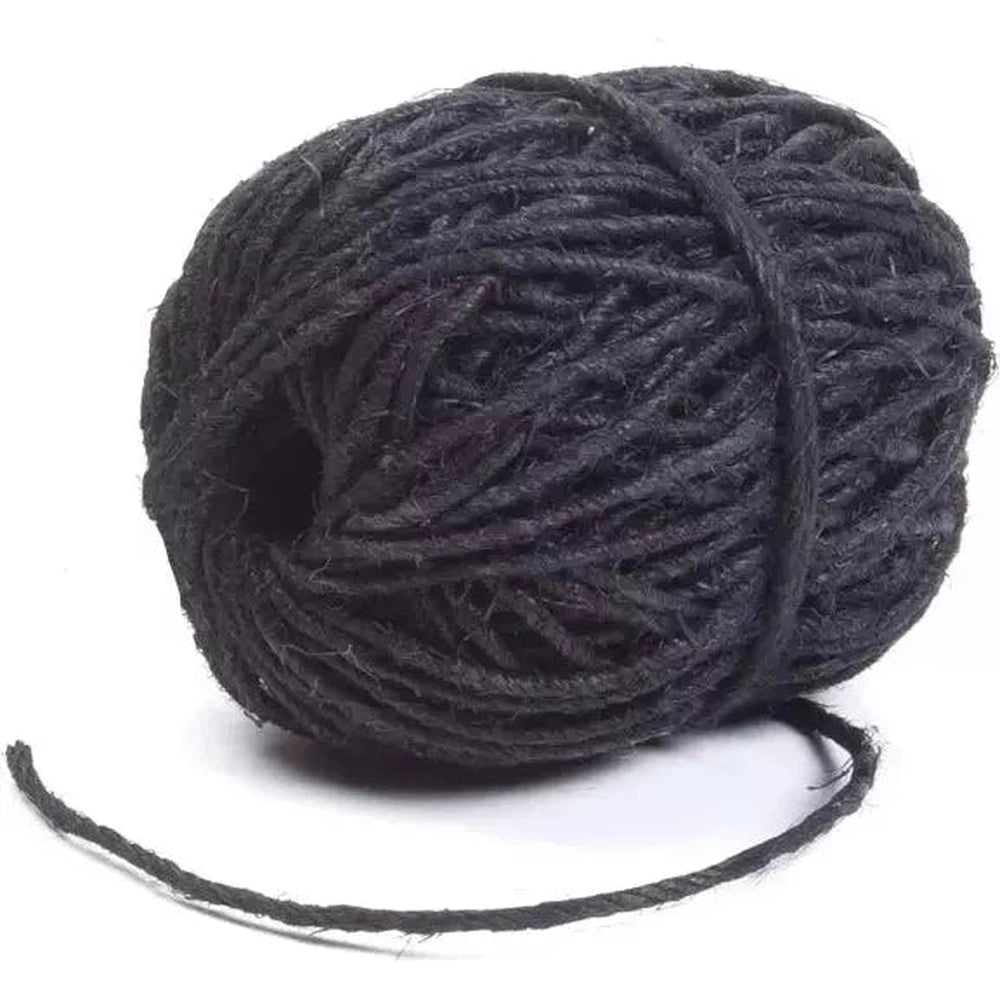 Thick Hemp Twine, Dark Charcoal, 4-Ply, 50m