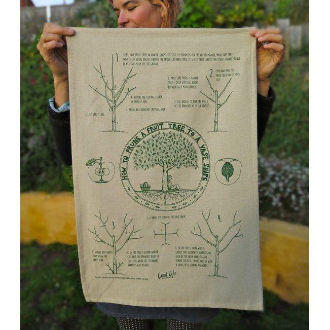 Permaculture Educational Tea Towels - How to Prune a Fruit Tree