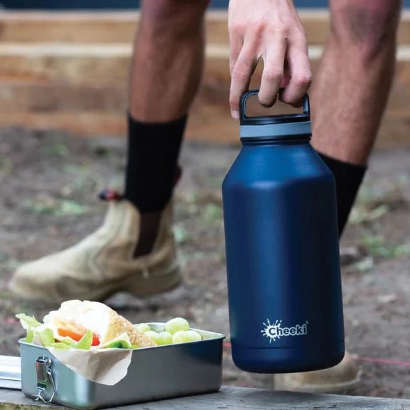 Cheeki Hungry Max 1.2L Stainless Steel Lunch Box on the Go with Cheeki Chiller Drink Bottle