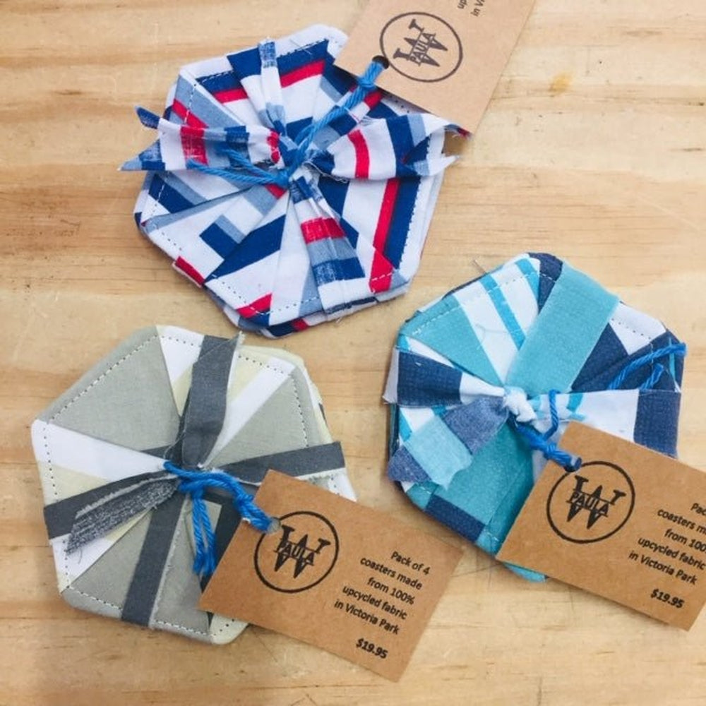 Upcycled Fabric Drink Coasters - Paula W - Urban Revolution