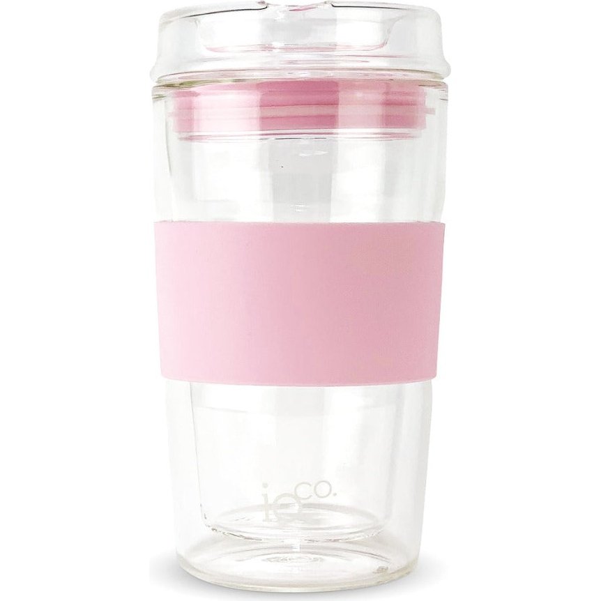 IOco 12oz Glass Coffee Traveller Cup - Sweet Marshmallow