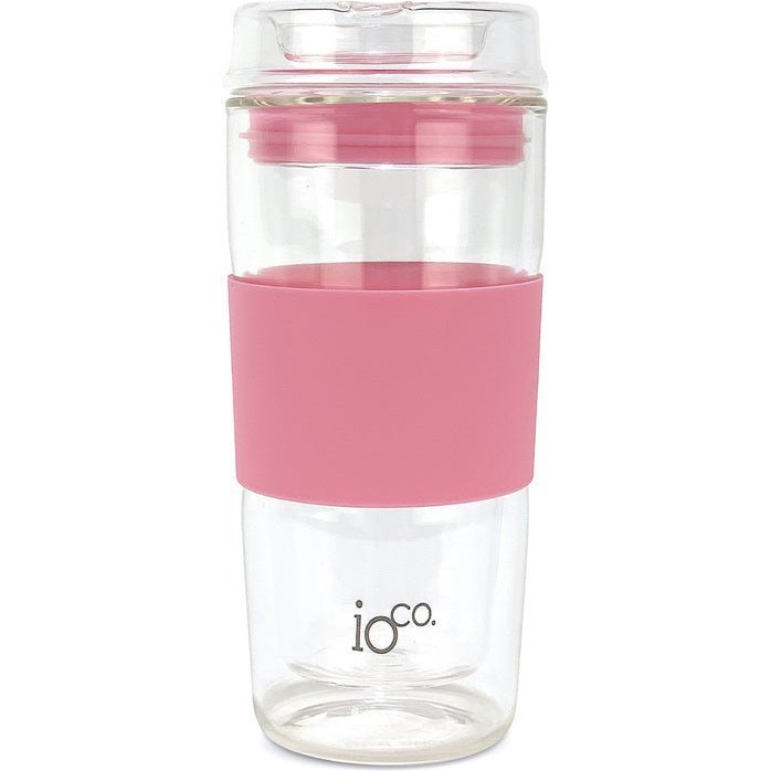 IOco 16oz Glass Coffee Traveller Cup - Marshmallow Pink