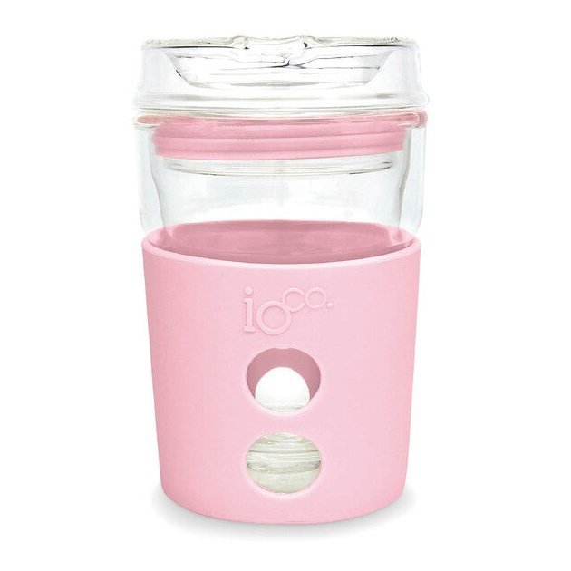 IOco 4oz Piccolo Glass Coffee Traveller - Marshmallow Pink.