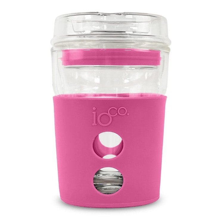 IOco 8oz Reusable Glass Coffee Cup - Bossy Pink