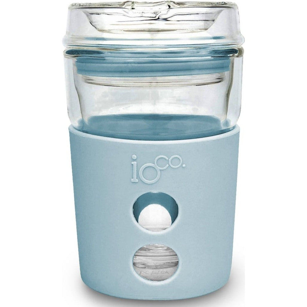 IOco 8oz Glass Coffee Traveller - Ocean Blue