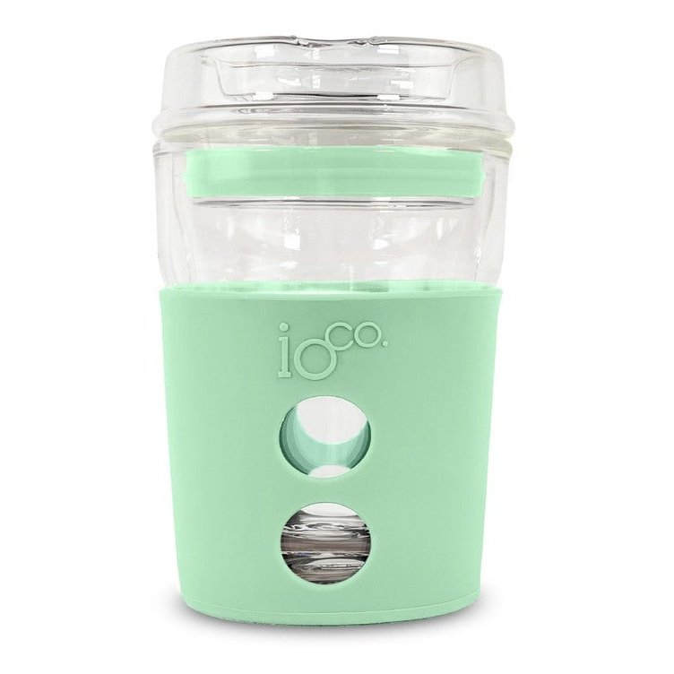 IOco 8oz Reusable Glass Coffee Cup - Misty Mint