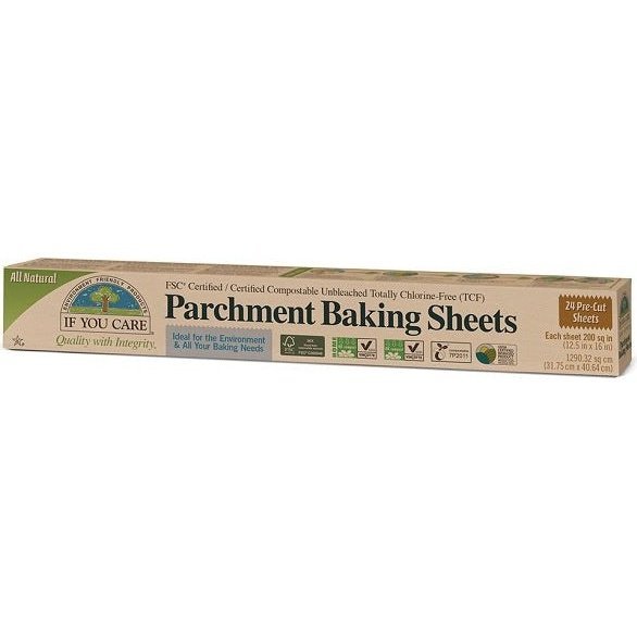 If You Care Parchment Baking Paper Sheets, 12 x 24 sheets. Compostable and biodegradable.