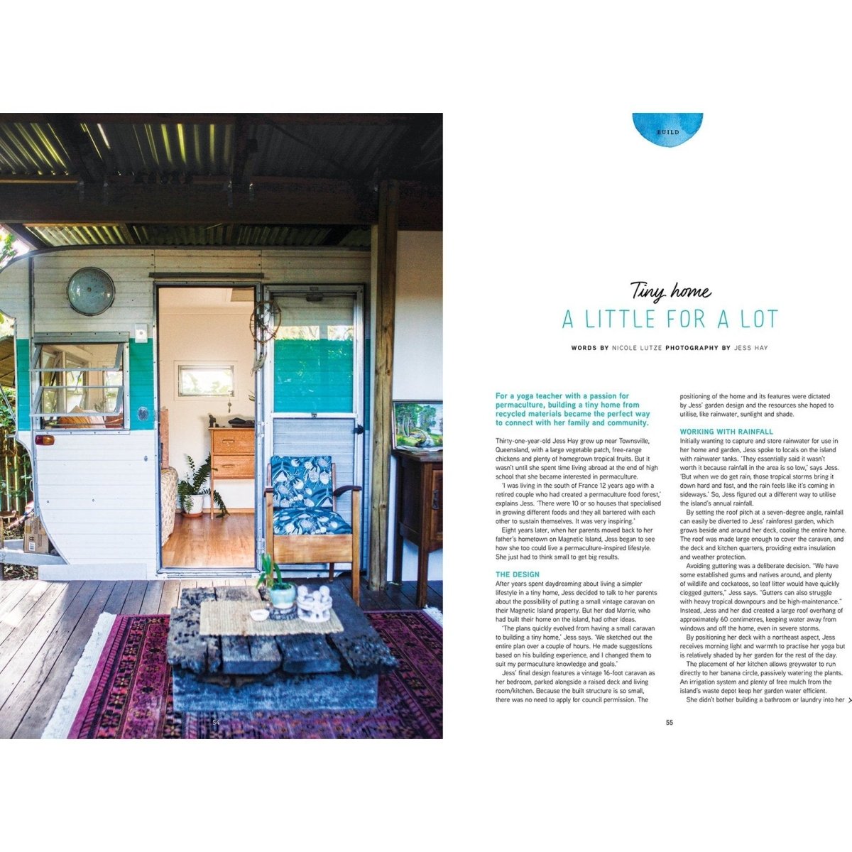 Preview of tiny home feature in Pip Magazine issue 22