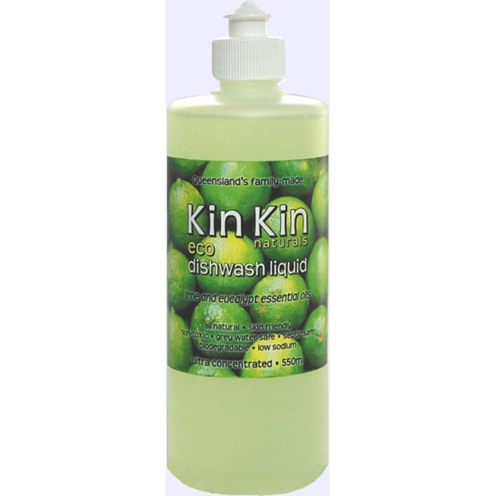 A Single Bottle of Kin Kin Dish Liquid, Lime Eucalyptus - 550ml, Urban Revolution.