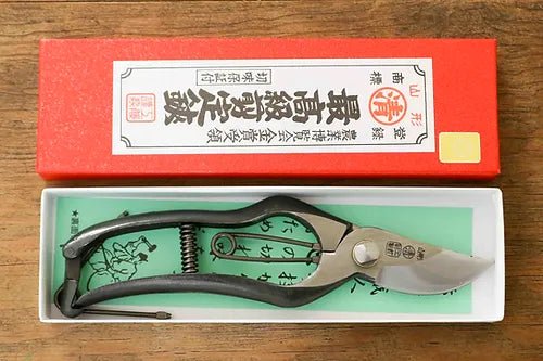 Box with Japanese double spring secateurs