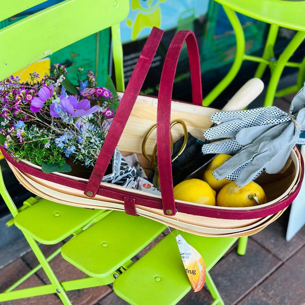 Large Cypress Garden Trug with Flowers, Tools and Produce, Urban Revolution.