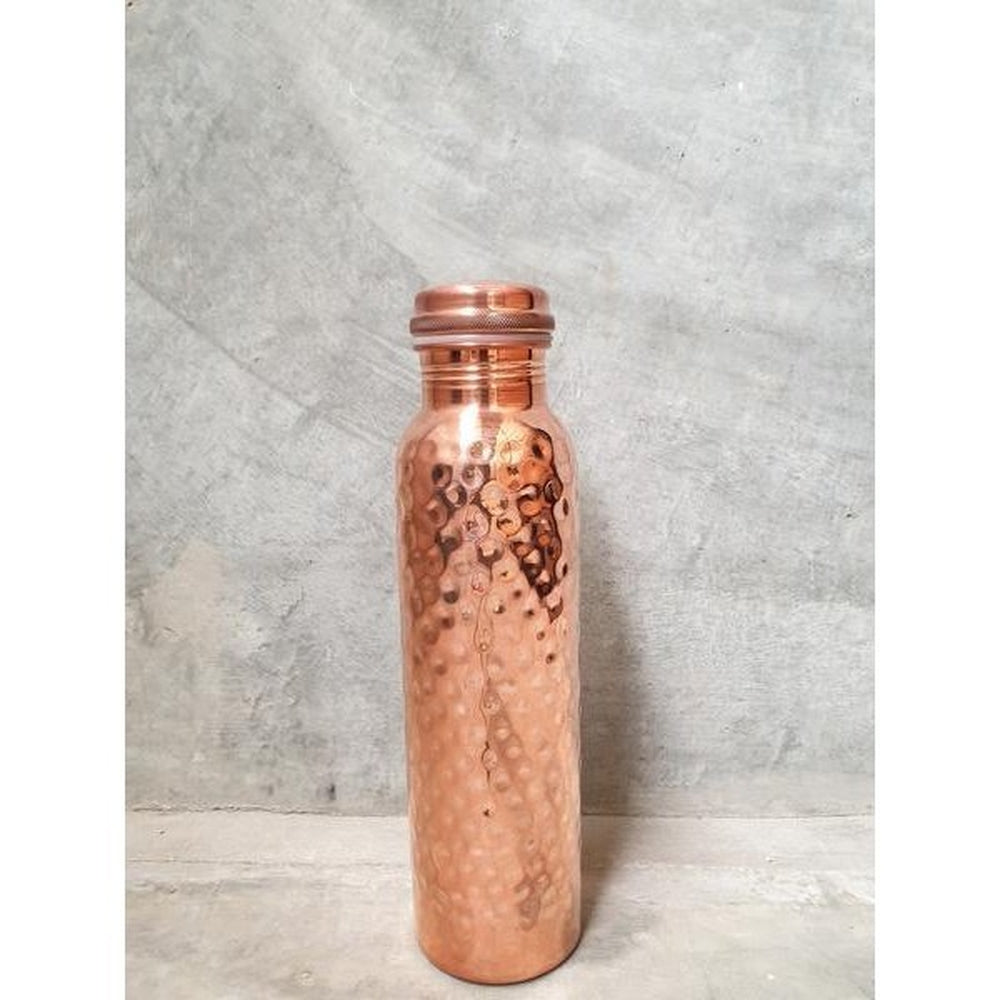 Copper Water Bottle with Hammered Finish, from Lets Go Natureal