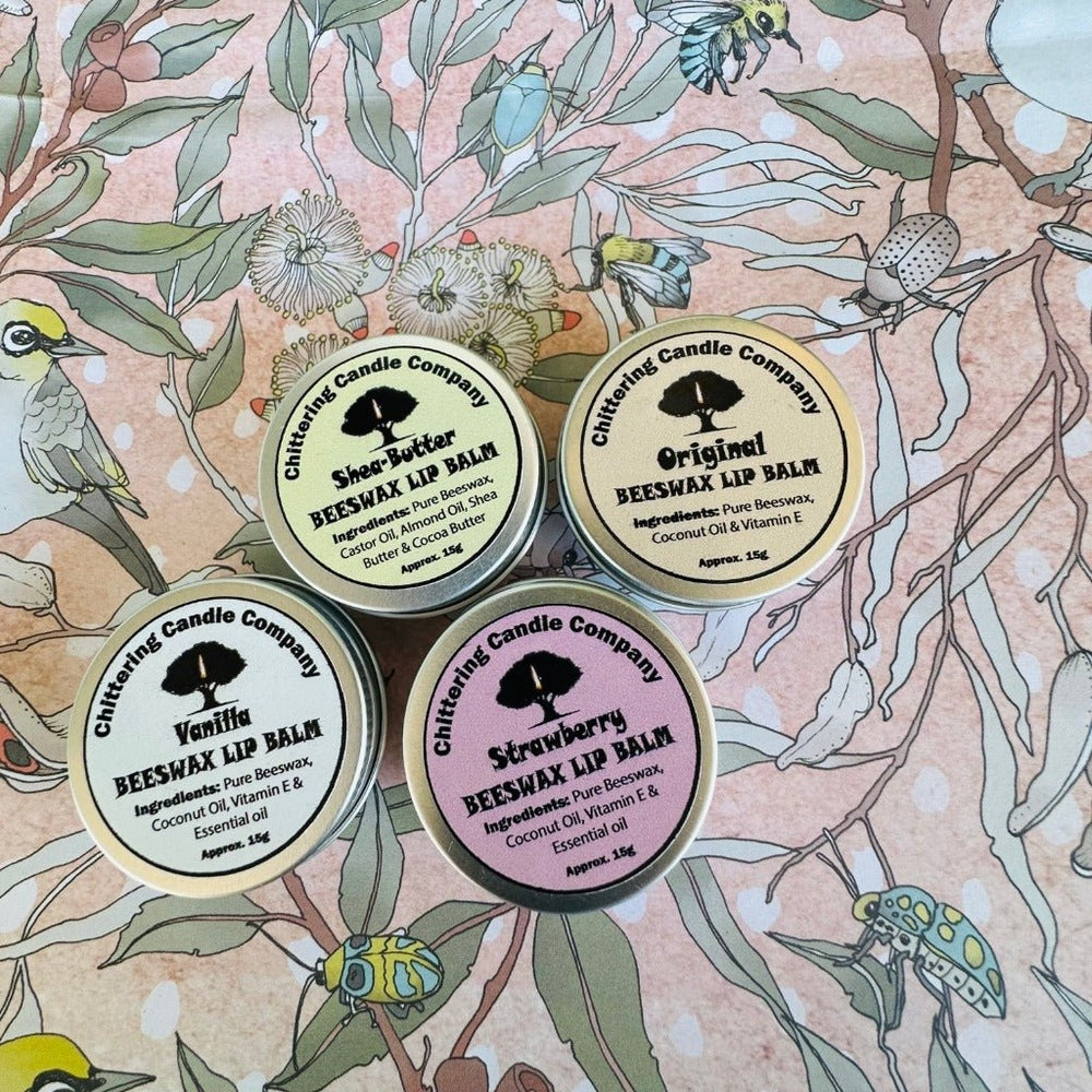 Beeswax Lip Balms from the Chittering Candle Co., Urban Revolution.