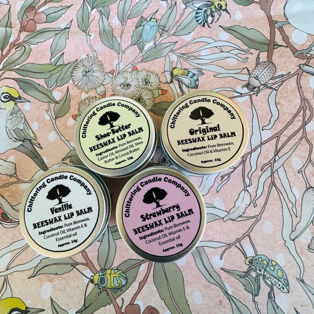 Beeswax Lip Balms from the Chittering Candle Co., Urban Revolution.