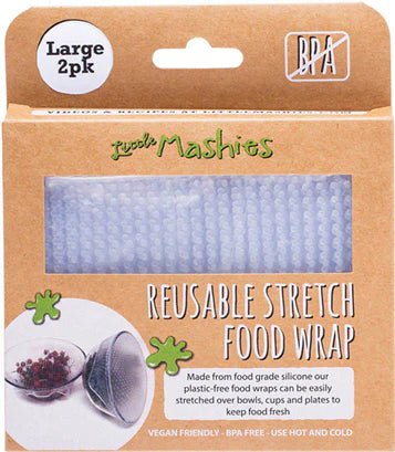 Little Mashies 2pk Large Silicone Food Wraps in Compostable Packaging