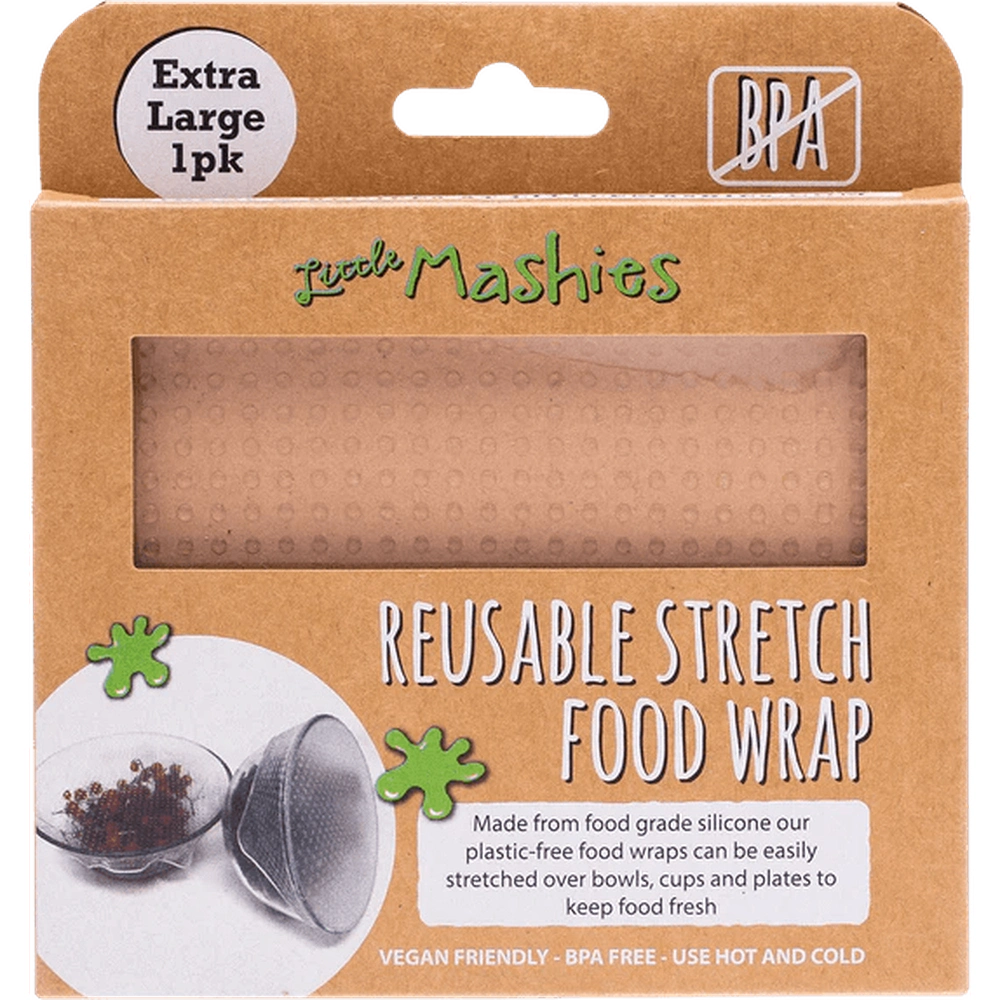 Little Mashies XL Silicone Food Wrap in Compostable Packaging