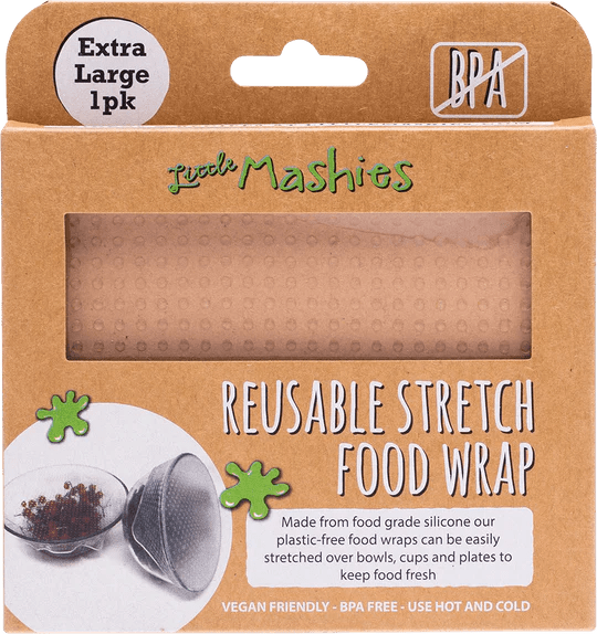Little Mashies XL Silicone Food Wrap in Compostable Packaging