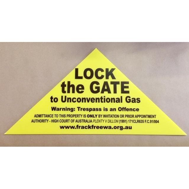 Frack Free WA - Lock The Gate Yellow Triangle - Urban Revolution