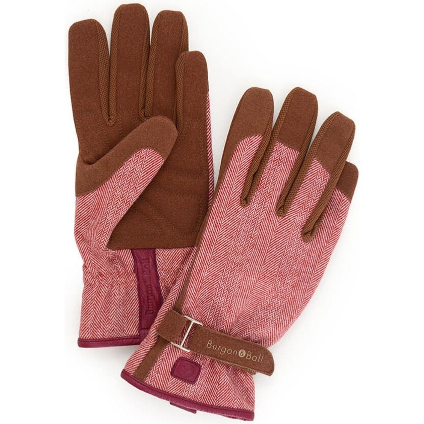 Red Tweed Gardening Gloves from Burgon &amp; Ball