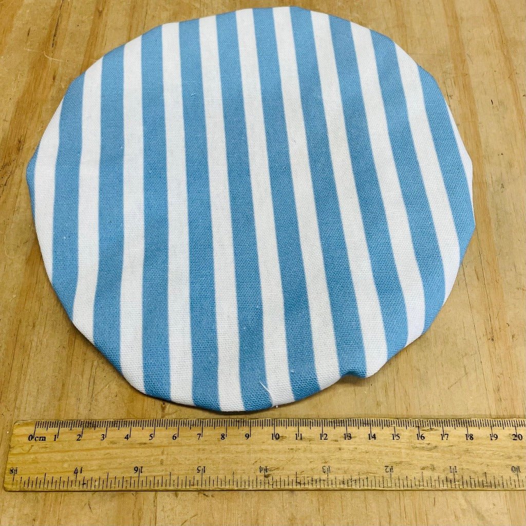 4MyEarth Medium Food Cover, 20cm Diameter - Denim Stripe Design.