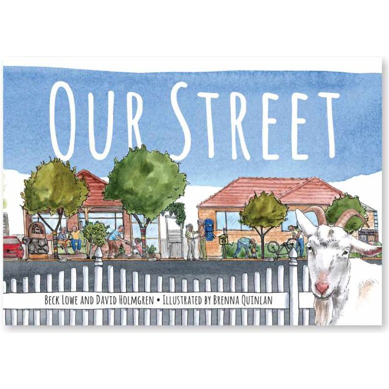 Cover Illustration for Our Street, Written by Beck Lowe and David Holmgren and Illustrated by Brenna Quinlan