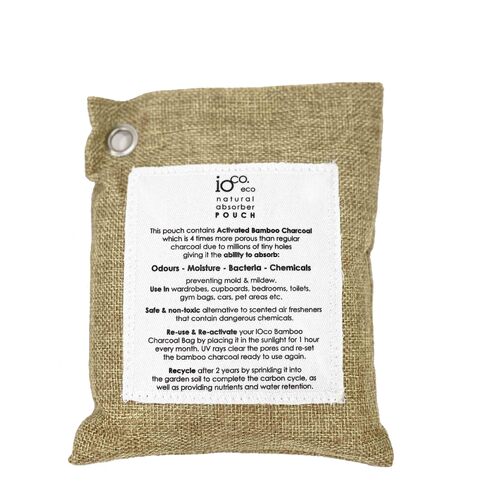 IOCO Activated Bamboo Charcoal Absorber 200g Pouch - Natural