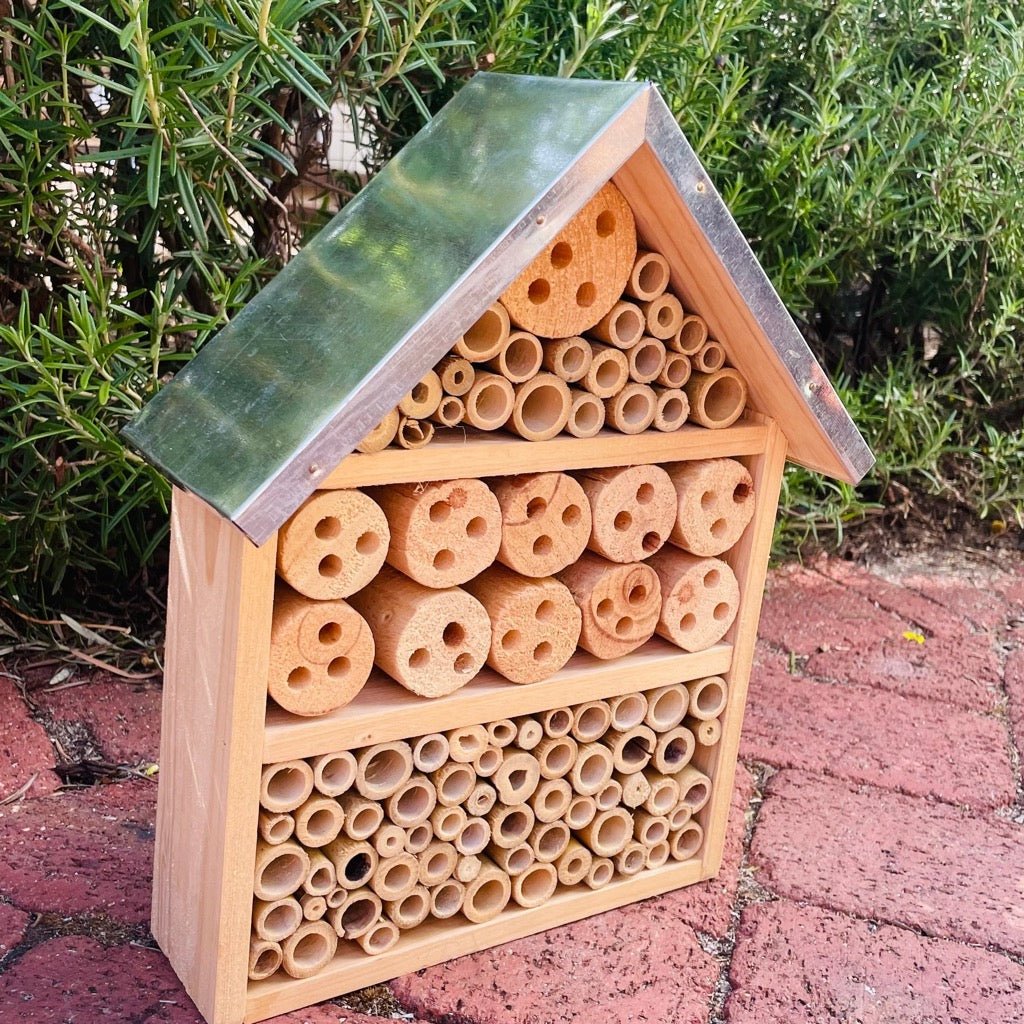 Large Insect Hotel, Natural Finish with Zinc Roof