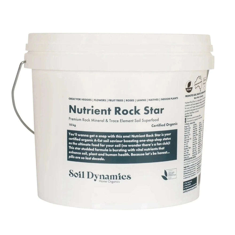 Nutrient Rock Star 10kg Premium Rock Minerals from Soil Dynamics, Urban Revolution.