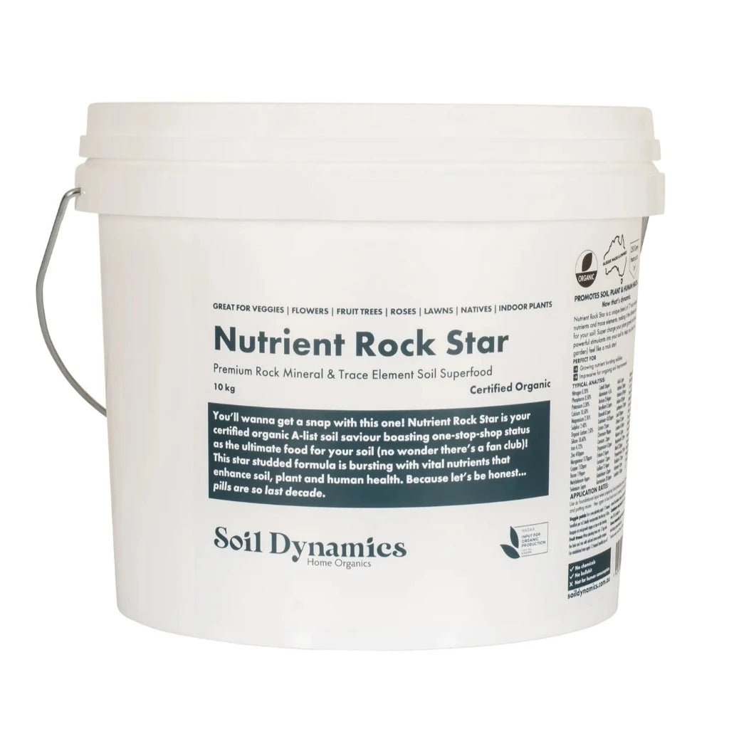 Nutrient Rock Star 10kg Premium Rock Minerals from Soil Dynamics, Urban Revolution.