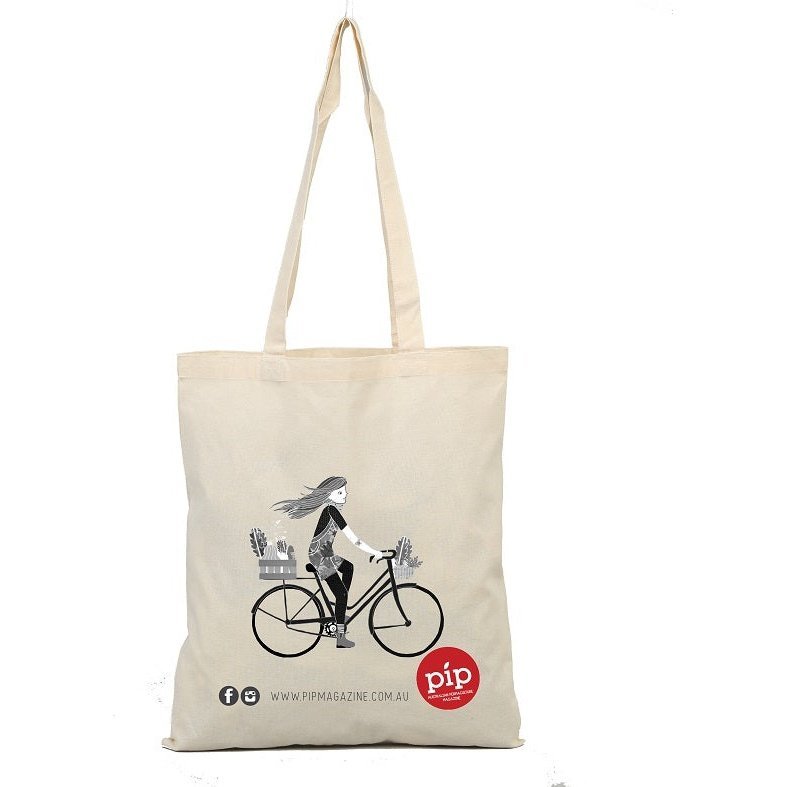 PIP Calico Market Tote Bag - Bicycle Design